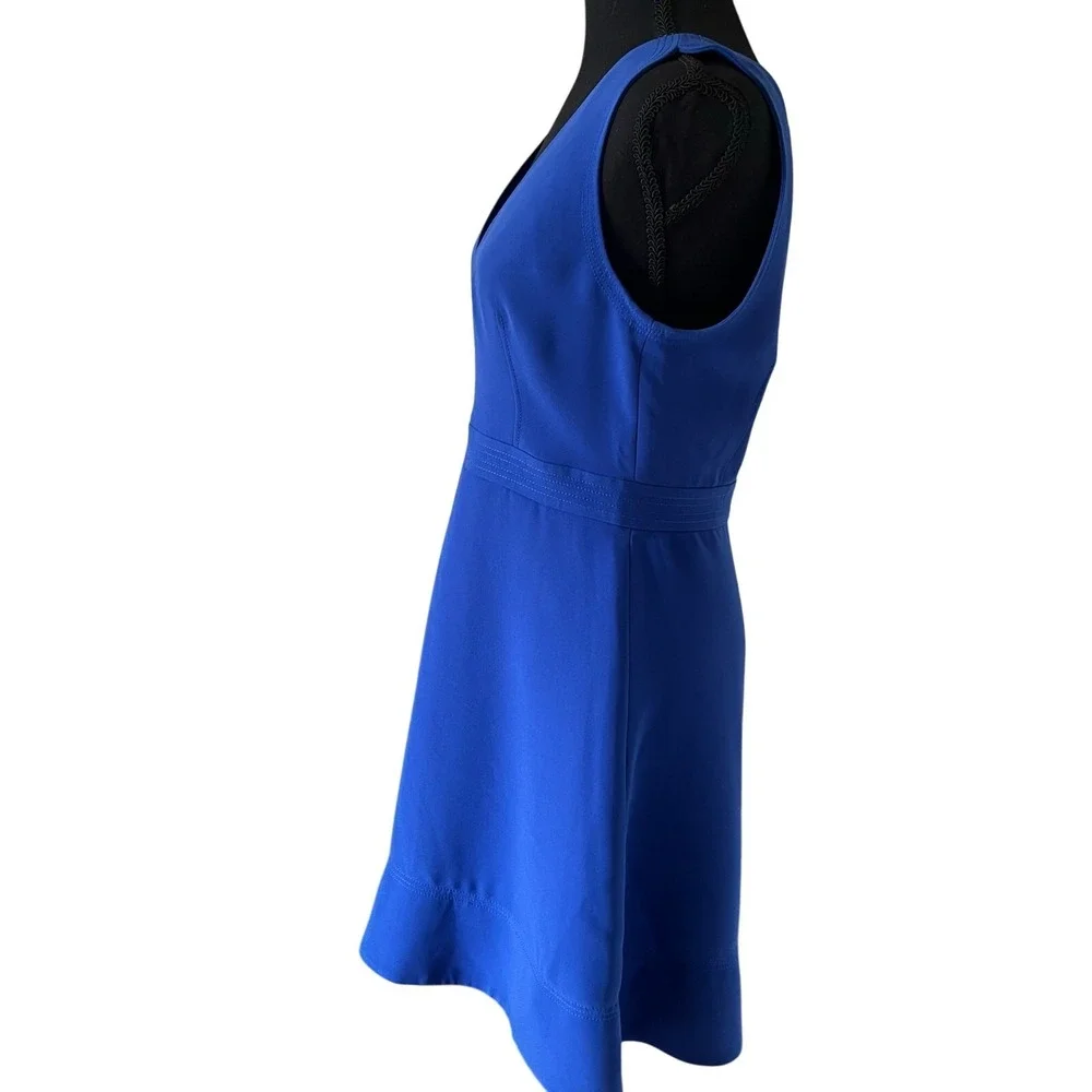 J.Crew Womens Royal Blue V-Neck Sleeveless Fit & Flare Dress E0068 Size 8 NWT
